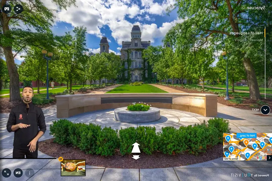 A 360 virtual tour of campus.